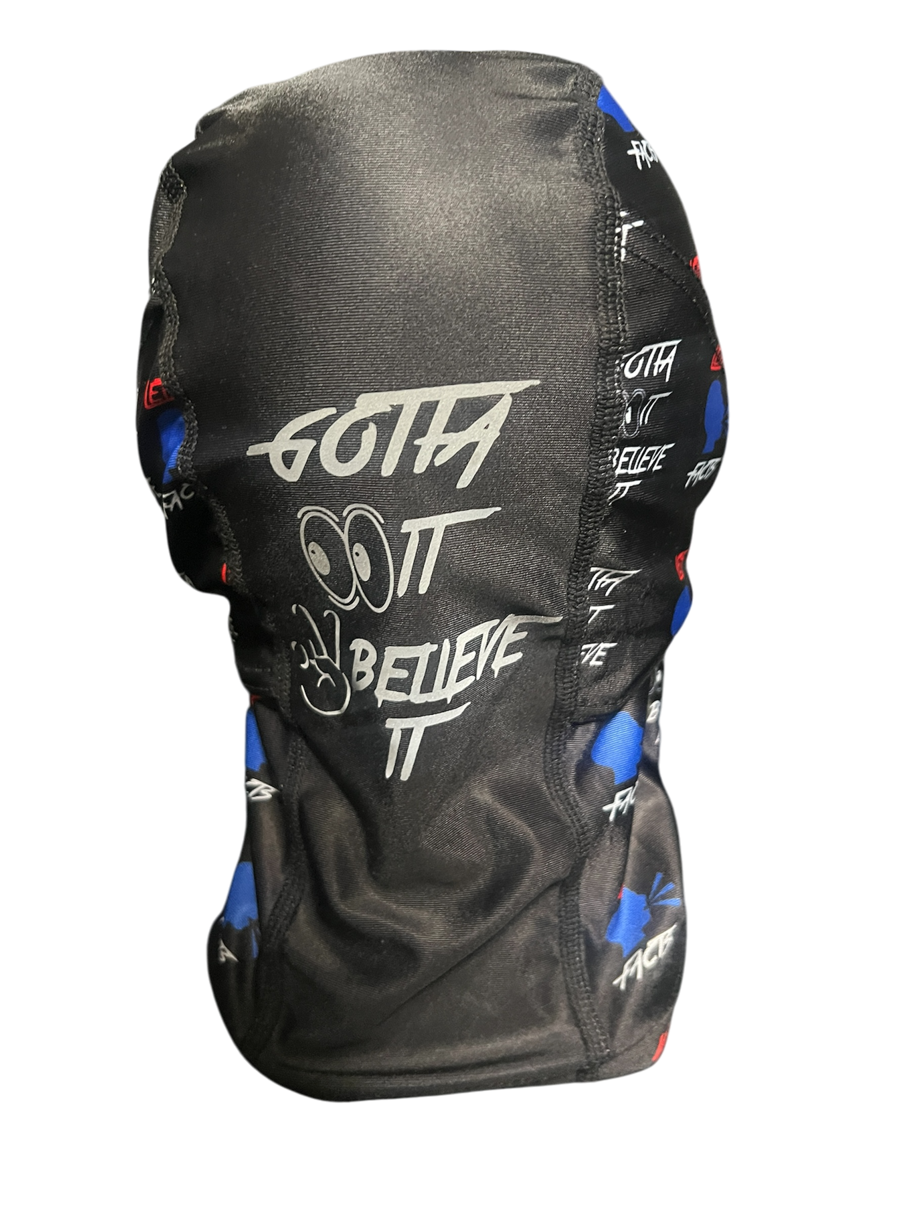 *NEW* BLACK 
Lets Talk Facts Face Mask (Black WITH RED & BLUE LTF & White Gotta
See It To Believe It Logo)