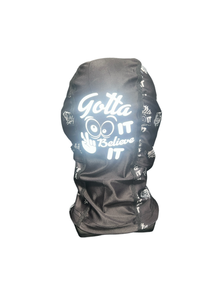 *NEW* BLACK & WHITE Lets Talk Facts Face Mask (REFLECTIVE LTF & Gotta See It To Believe It Logo)