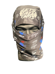 *NEW* BLACK 
Lets Talk Facts Face Mask (Black WITH RED & BLUE LTF & White Gotta
See It To Believe It Logo)