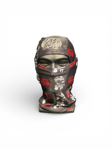 *NEW* BLACK, RED & WHITE
Lets Talk Facts Face Mask ( REFLECTIVE LTF & Gotta
See It To Believe It Logo)