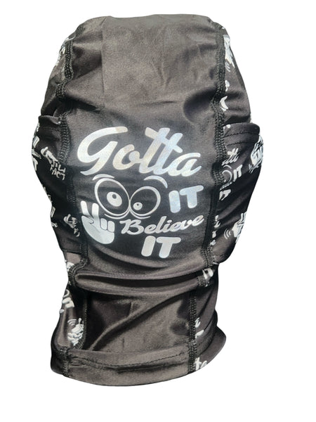 *NEW* BLACK & WHITE
Lets Talk Facts Face Mask (REFLECTIVE LTF & Gotta
See It To Believe It Logo)