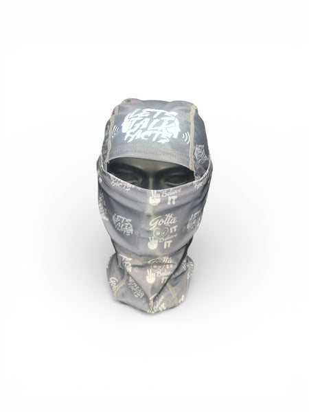 *NEW* GREY & White
Lets Talk Facts Face Mask (REFLECTIVE LTF & White Gotta
See It To Believe It Logo)