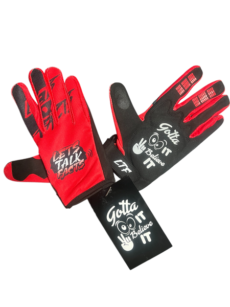 Lets Talk Facts Gloves | Black & Red