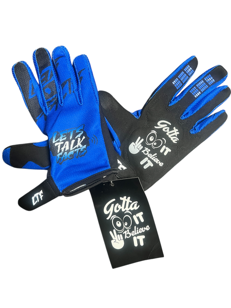 Lets Talk Facts Gloves | Black & Blue