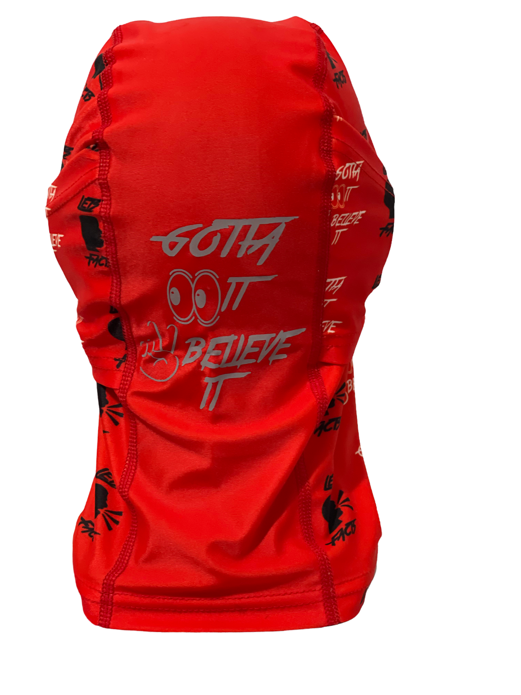 *NEW* RED Lets Talk Facts Face Mask (Black LTF & White Gotta See It To Believe It Logo)