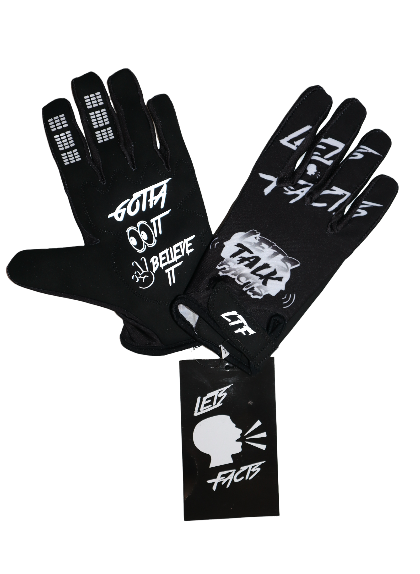 Lets Talk Facts Gloves | Black & White