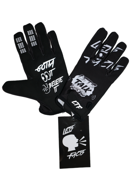 Lets Talk Facts Gloves | Black & White